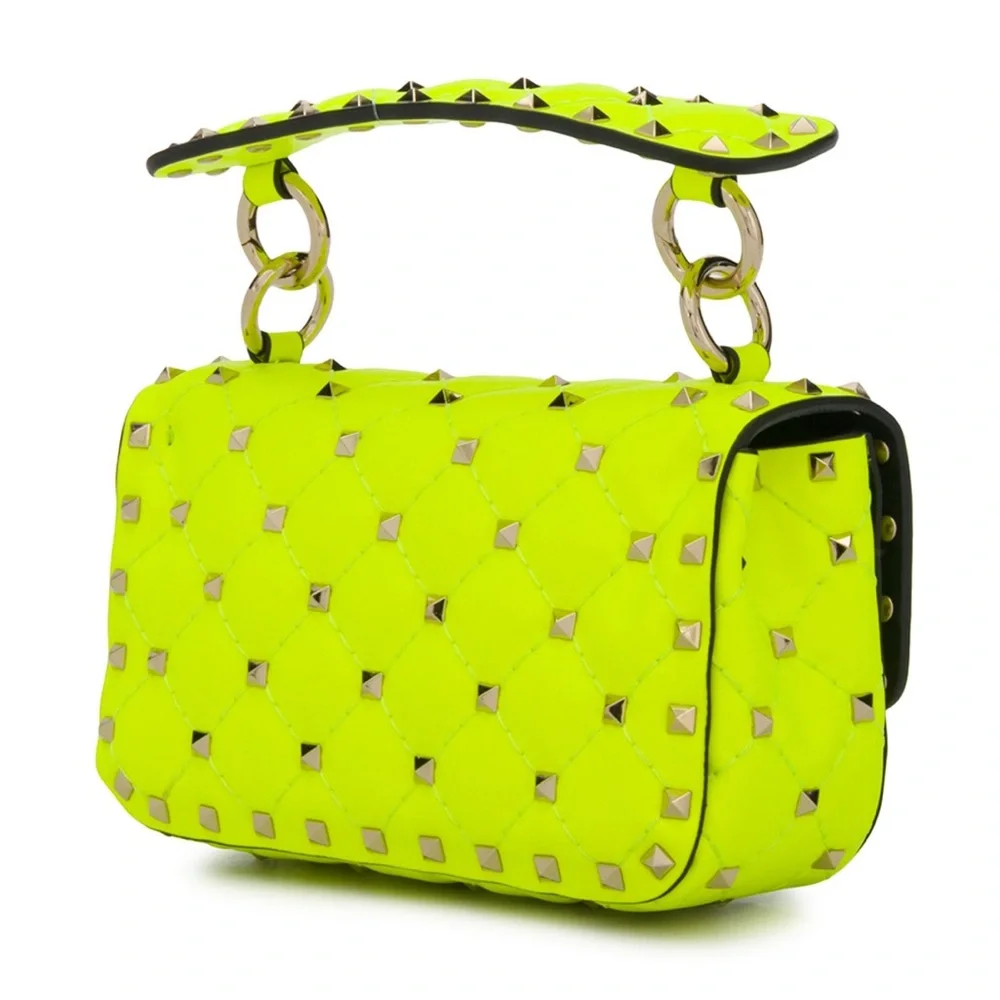 ⭐️Valentino Garavani 2020 Mini Spike It Rockstud Neon Leather Shoulder Bag - Picture 5 of 10